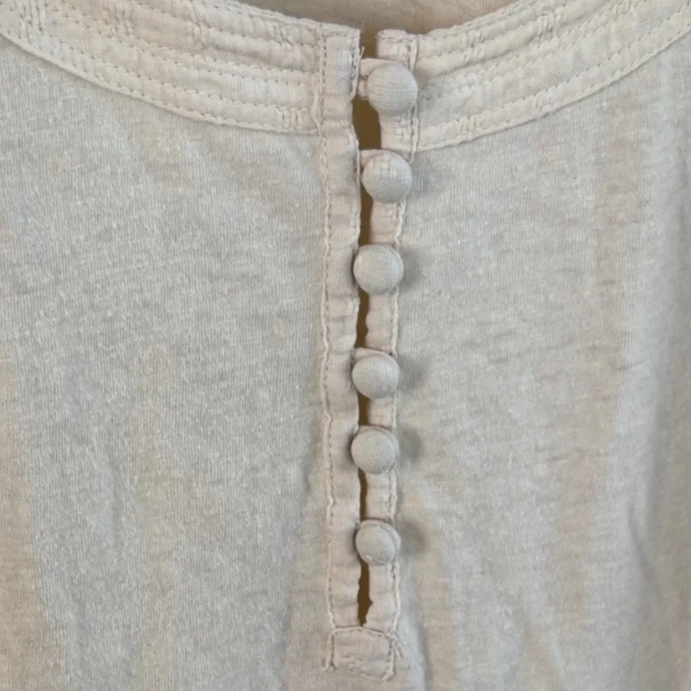 Anthropologie Cream Blouse with Embroidered Sleeves